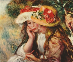 Young girls drawing by Auguste Renoir