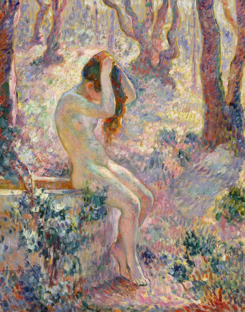 Young Nude Seated on the Edge of a Well