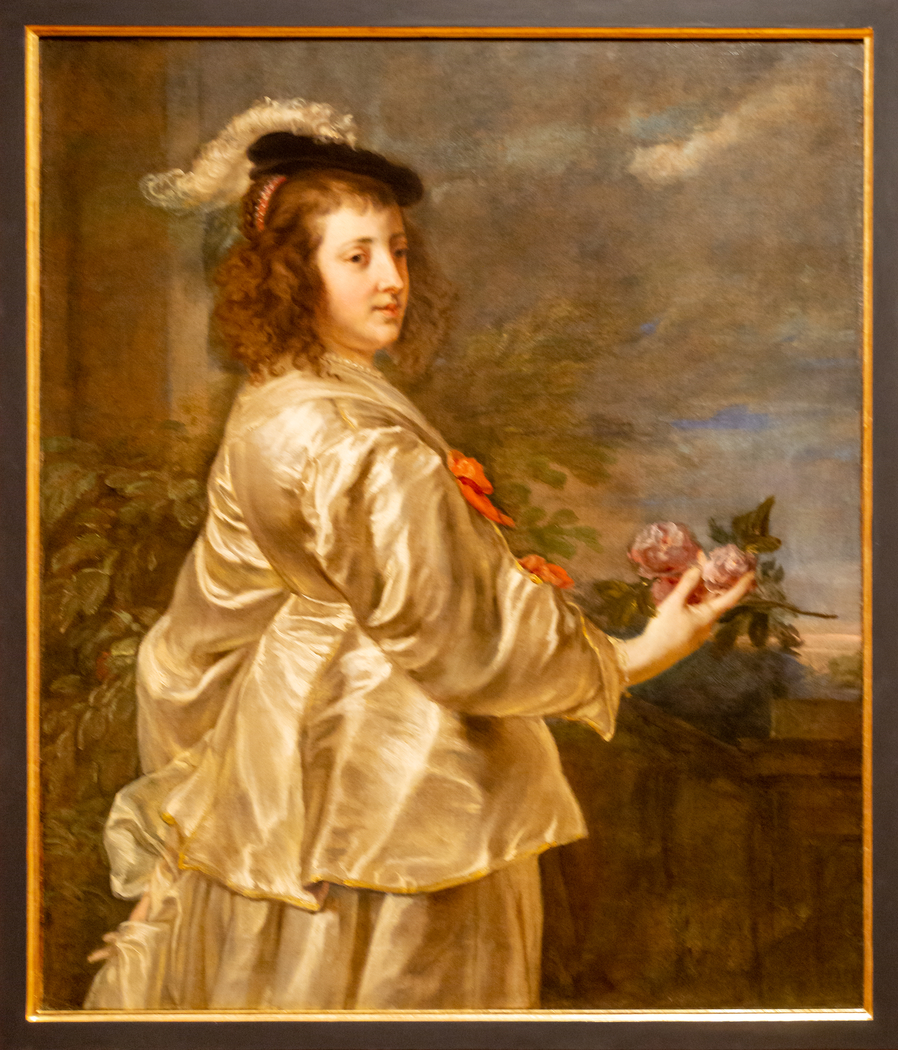 Young woman in silk dress