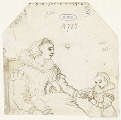 Zittende vrouw die haar kind ontbijt geeft by Gerard ter Borch II