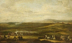 A Cavalry Charge with an Extensive Landscape by Anonymous
