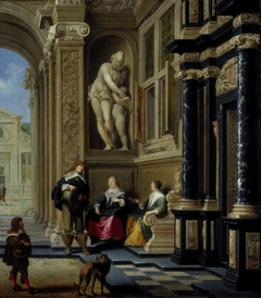A Conversation in a Palace Courtyard by Dirk van Delen