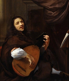 A Man playing a Lute by Anonymous
