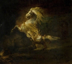 A Prancing Grey Horse by Théodore Géricault