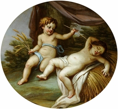 A Putto being woken from Sleep