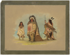 A Sioux Chief, His Daughter, and a Warrior by George Catlin