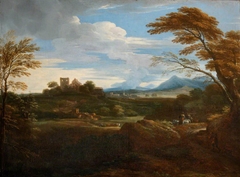 A Southern Landscape with Shepherds and a Distant Town by Jan Frans van Bloemen