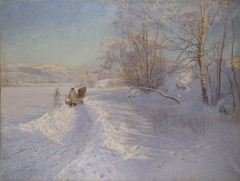 A Winter Morning after a Snowfall in Dalarna by Anshelm Leonard Schultzberg