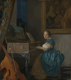 A Young Woman seated at a Virginal by Johannes Vermeer