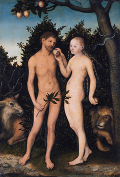 Adam and Eve in paradise by Lucas Cranach the Elder