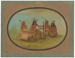 An Aged Ojibbeway Chief and Three Warriors by George Catlin