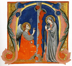 Annunciation in an Initial M by Maestro Daddesco