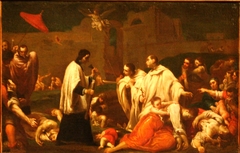 Bernardo Tolomei au milieu des victimes de la peste noire à Sienne en 1348