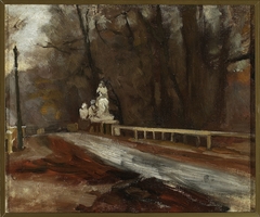 Bridge with the statue of Sobieski at Agrykola by Władysław Podkowiński