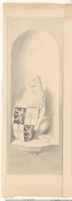 Buitenkant linkerpaneel van een drieluik: wapen van familie Van Schoten by Unknown Artist