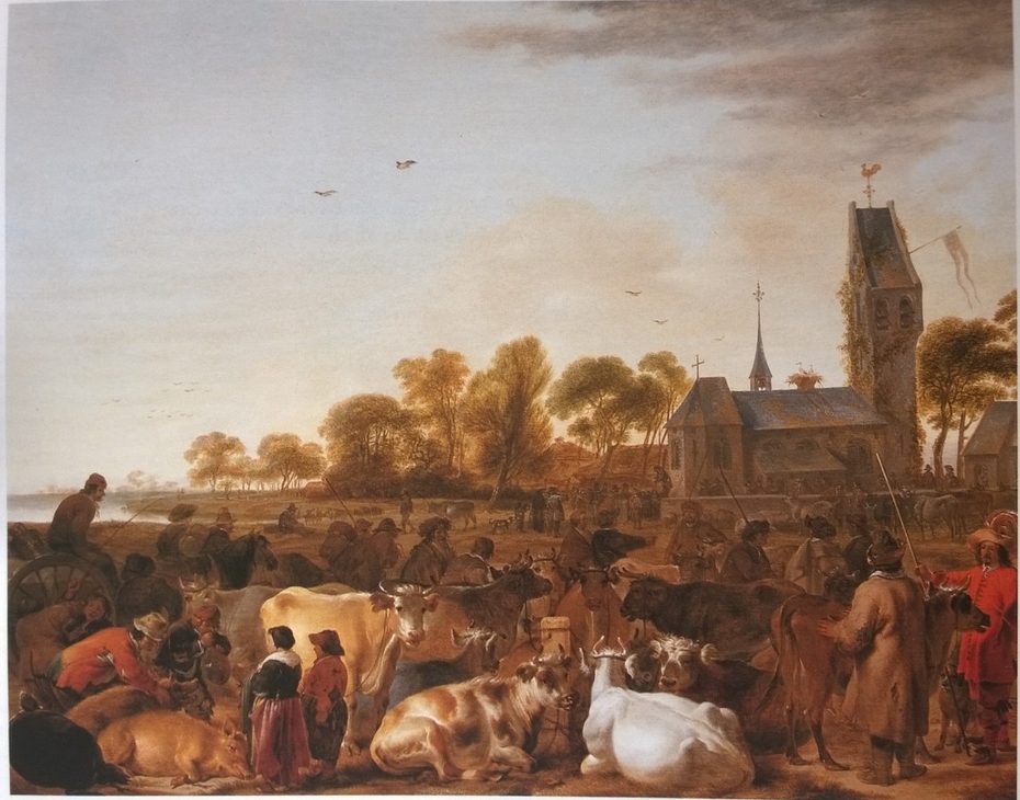 Cattle Market before a Church