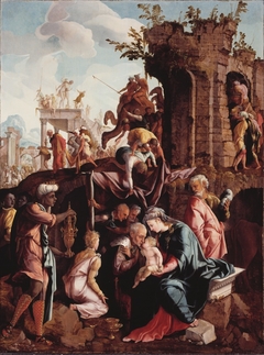 De aanbidding van de drie koningen by Jan van Scorel