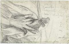 De linkerhand van Karel van Mallery op zijn mantel
