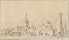 De ruïne van de abdij van Rijnsburg by Cornelis Pronk