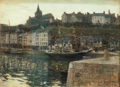 Der Hafen von Granville am Abend by Léon Augustin Lhermitte