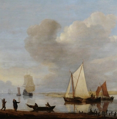 Dutch Shipping moored in an Estuary by Francis Swaine