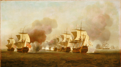 End of Knowles' action off Havana, 1 October 1748 by Samuel Scott