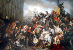 Episode of the September Days 1830, on the Grand Place of Brussels by Egide Charles Gustave Wappers