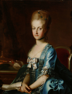 Erzherzogin Maria Karoline (1752-1814), Königin beider Sizilien, an einem Tisch sitzend, Halbfigur by Georg Weikert
