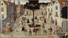 Fête populaire autour d'un arbre by Unknown Artist