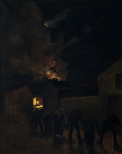 Fire in the village, chain by Jules Bastien-Lepage