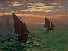 Fishing Boats at Sea by Claude Monet