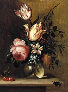Flowers in a Vase by Monogrammist JF
