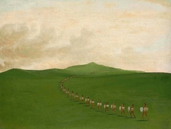 Foot War Party on the March, Upper Missouri by George Catlin