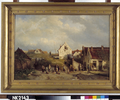 Gezicht op een vissersdorp by Solomon Leonard Verveer