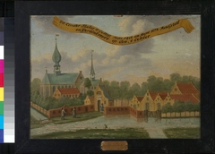 Gezicht op klooster Thabor te Tirns in Wymbritseradeel by anonymous painter