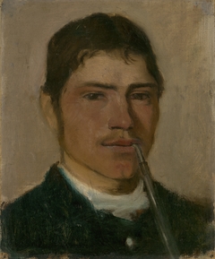 Head Study of a Groom with a Pipe by László Mednyánszky