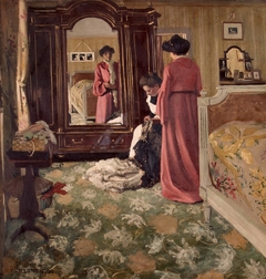 Interior, Bedroom with Two Figures by Félix Vallotton