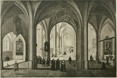 Interior of a cathedral by Pieter Neefs the Elder