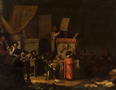 Interior of a synagogue. by Anonymous