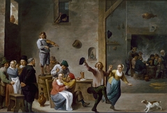 Interior of an inn with dancing peasants