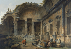 Interior of the Temple of Diana at Nîmes by Hubert Robert