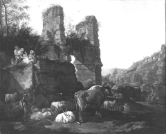 Italienische Landschaft mit Vieh by Johann Heinrich Roos