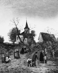 Kerkgang by Henri Harpignies