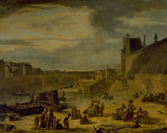 La Grande Galerie du Louvre et le pont Royal, vus du port Saint-Nicolas by Jean-François Depelchin