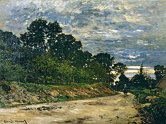 La route devant la ferme Saint-Siméon by Claude Monet