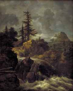 Landscape with a Waterfall and a Hut