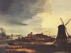 Landscape with a Windmill by Aert van der Neer