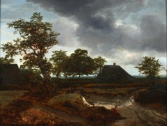 Landscape with cottages by Jacob van Ruisdael