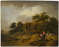 Landscape with Hut and Draw Well by Ferdinand Kobell