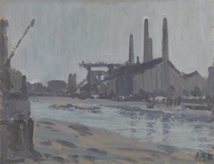 Landscape with Industrial Buildings by a River by Hercules Brabazon Brabazon